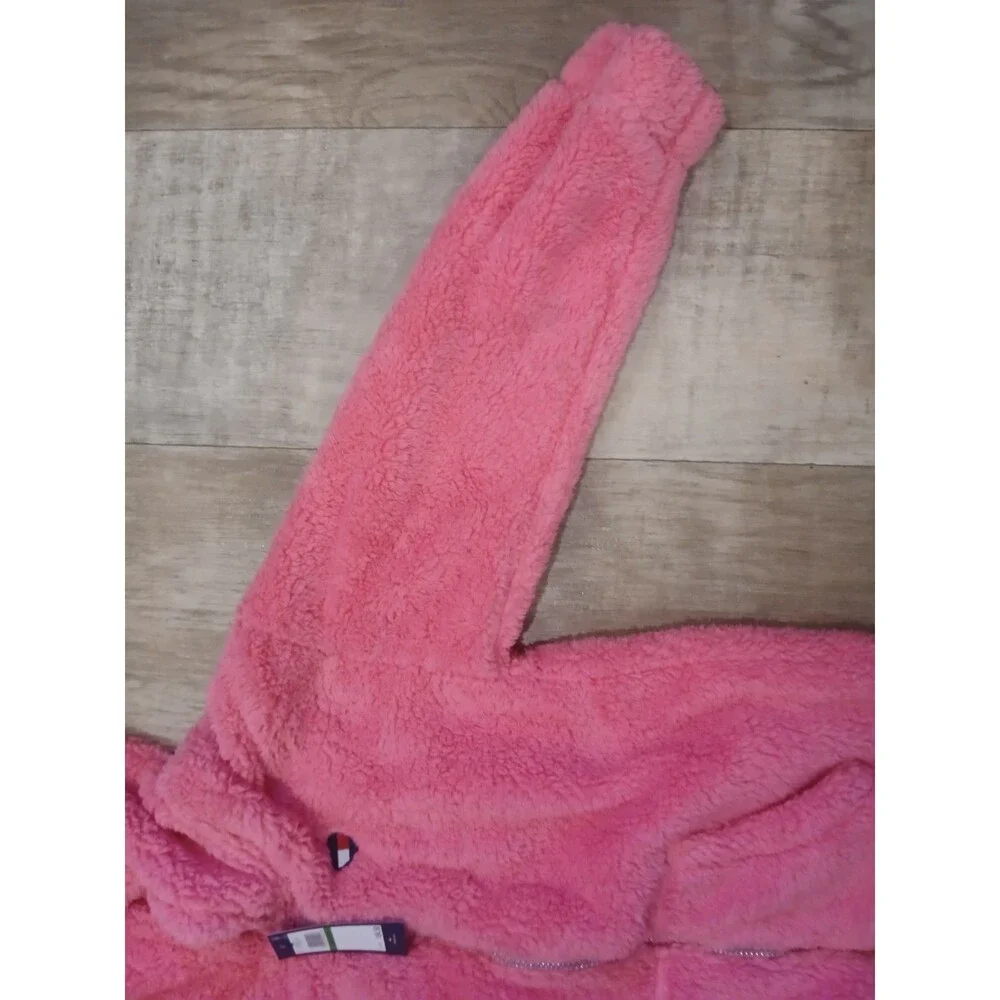 Tommy Hilfiger Girls Pink Sherpa Jacket Hot Pink Full Zip Size Large 12/14